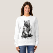 Novelty Beer Graphic Hoodie, Cool Animal Print Trui (Voorkant volledig)