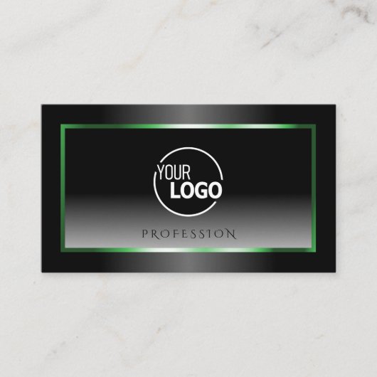 Novelty Black en White Ombre Green Lijst Voeg Logo Visitekaartje (Voorkant)