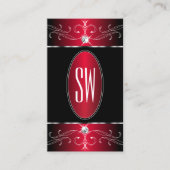 Novelty Black Red  Ornamenten juwelen monogram Visitekaartje (Voorkant)