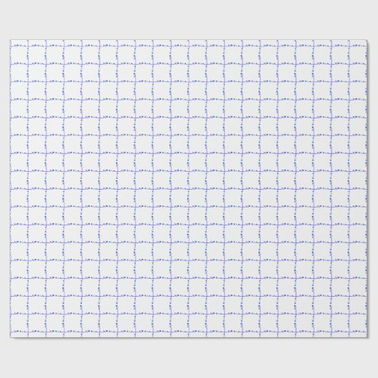 Novelty Blue White Grid Cadeaupapier (Vlak)