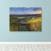 Novelty Bridge Sunset #2 Canvas afdrukken (Insitu (Houten vloer))