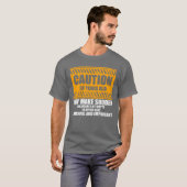 Novelty Caution 50 Years Old Celebrating Fifty boy T-shirt (Voorkant volledig)
