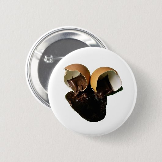 Novelty chocolade-eieren ronde button 5,7 cm (Voorkant /achterkant)