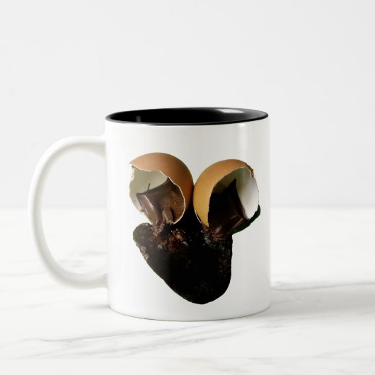 Novelty chocolade-eieren tweekleurige koffiemok (Links)