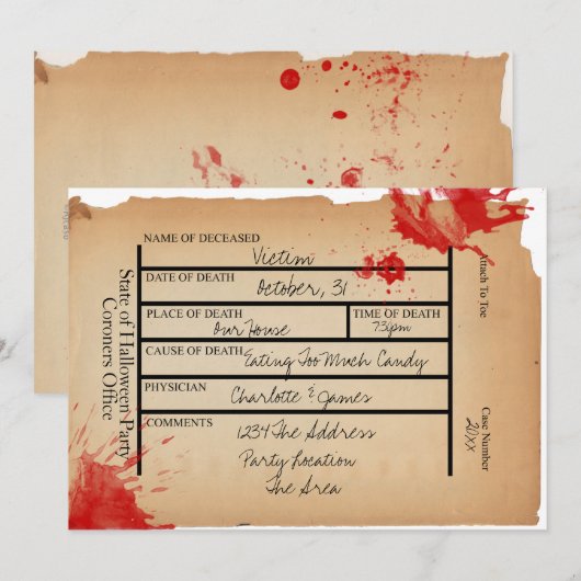 Novelty Coranders Toe Label Halloween Kaart (Voorkant / Achterkant)