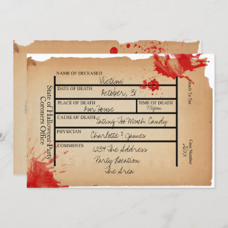 Novelty Coranders Toe Label Halloween Kaart