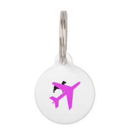 Novelty Dog & Airplane Label Huisdierpenning
