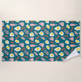 Novelty Eggs Bacon Sausage Fried Breakfast Chef Strandlaken (Voorkant)