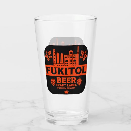 Novelty Funny Bier Label Glas (Achterkant)