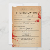 Novelty Halloween Party Lunatic Asylum Kaart (Voorkant)