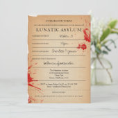 Novelty Halloween Party Lunatic Asylum Kaart (Staand voorkant)