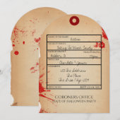 Novelty Halloween Party Toe Label Coroners Kantoor Kaart (Voorkant / Achterkant)