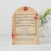 Novelty Halloween Party Toe Label Coroners Kantoor Kaart (Staand voorkant)