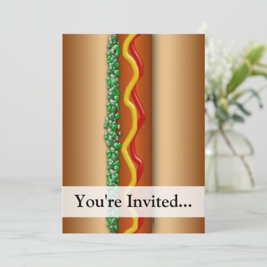 Novelty Hot Dog Graphic Kaart (Staand voorkant)