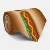 Novelty Hot Dog Graphic Stropdas (Opgerold)