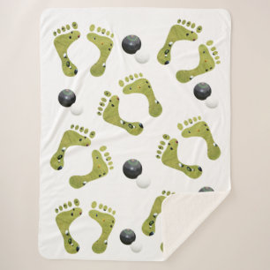 Novelty Lawn Bowls Design, Large Sherpa Blanket. Deken