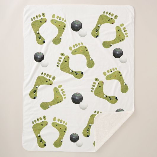 Novelty Lawn Bowls Design, Large Sherpa Blanket. Deken (Voorkant)