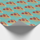Novelty Melting Cheese Pepperoni Pizza Pattern Cadeaupapier (Hoek)