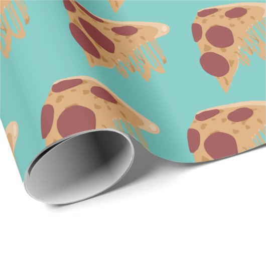 Novelty Melting Cheese Pepperoni Pizza Pattern Cadeaupapier (Rol Hoek)