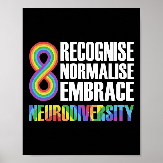 Novelty Neurodiversity Rainbow Infinity Autism Awa Poster (Voorkant)