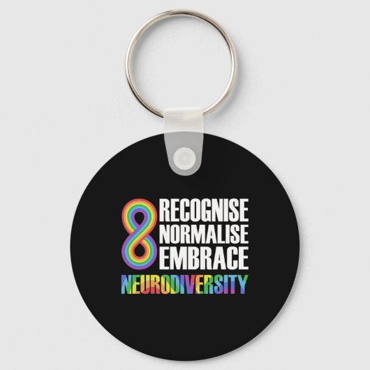 Novelty Neurodiversity Rainbow Infinity Autism Awa Sleutelhanger (Voorkant)