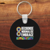 Novelty Neurodiversity Rainbow Infinity Autism Awa Sleutelhanger (Voorkant)