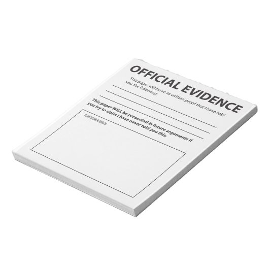 Novelty Official Evidon Funny Notepad Notitieblok (Linkerzijde)