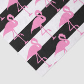 Novelty Pink Flamingo's op zwart en wit gestreept Tissuepapier (Detail)