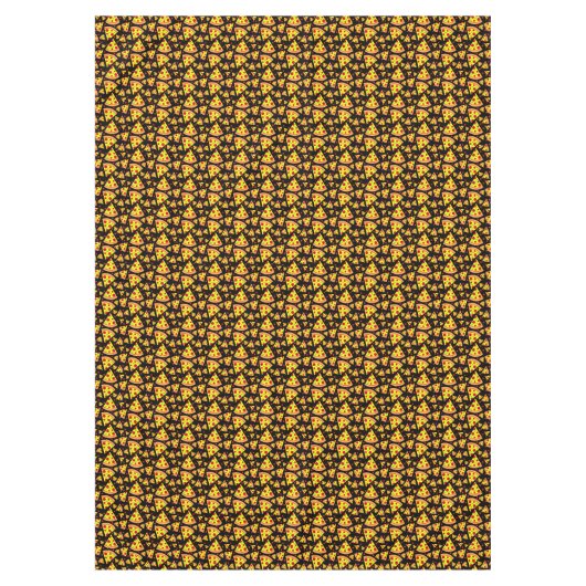 Novelty Pizza Slices Pizzeria Restaurant Zwart Tafelkleed (Voorkant)