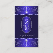 Novelty Royal Blue  Ornamenten Initiaal Chic Visitekaartje (Voorkant)