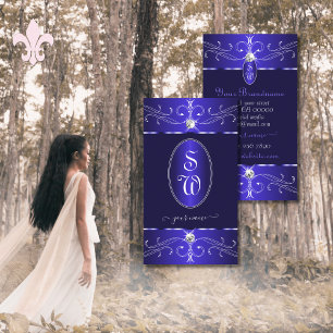 Novelty Royal Blue  Ornamenten Initiaal Chic Visitekaartje