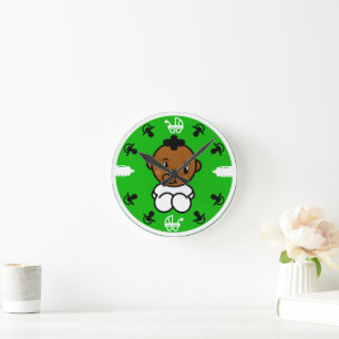 Novelty Schattigee Zwarte Baby Gift Ronde Klok