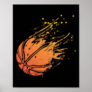 Novelty Silhouette Basketbal Gift Graphic voor bal Poster