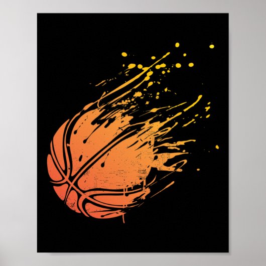 Novelty Silhouette Basketbal Gift Graphic voor bal Poster (Voorkant)