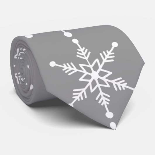 Novelty Snowflake Christmas Stropdas. Stropdas (Opgerold)