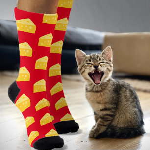 Novelty Stinky Cheese Pattern - Grappig eten op ro Sokken