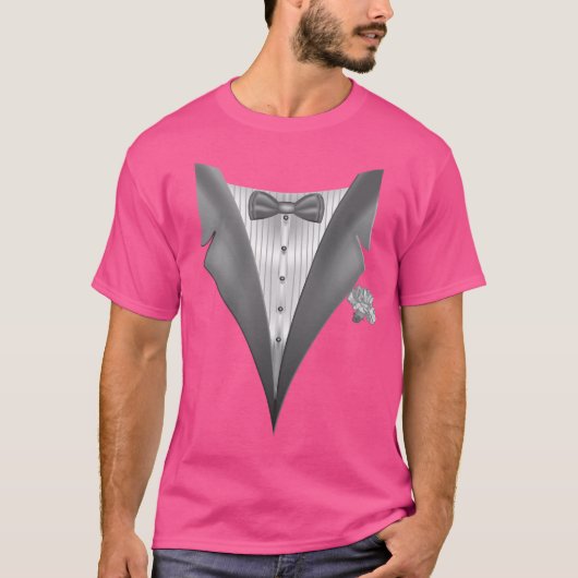 Novelty Tuxedo Tux Print T-shirt (Voorkant)