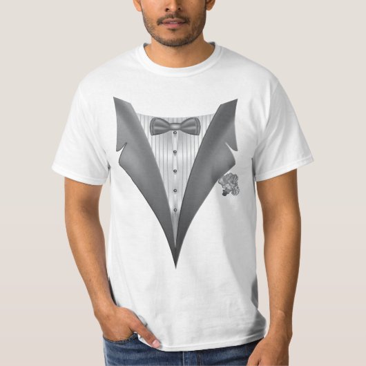 Novelty Tuxedo Tux Print T-shirt (Voorkant)