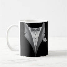 Novelty Tuxedo Tux Print Zwart
