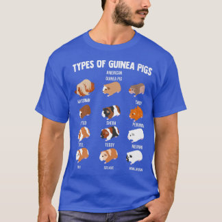 Novelty Types Of Guinea Pigs Cavies Cavia Porcellu T-shirt