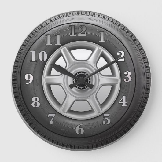 Novelty Wall Clock van Truck Tire-Mannen Grote Klok (Voorkant)