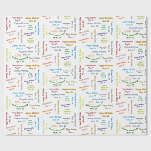 November, 10 september Gift Wrapping Paper Cadeaupapier (Vlak)