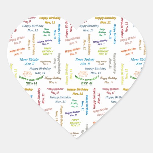 November, 11 Verjaardag Sticker (Voorkant)