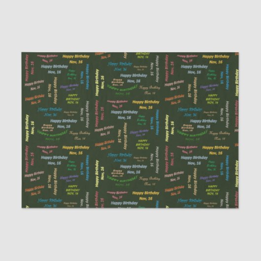 November, 16-jarig weefselboek tissuepapier (Voorkant)