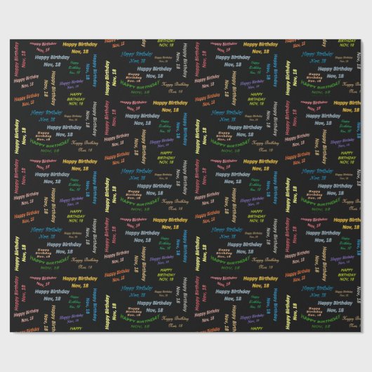 November, 18 november Gift Wrapping Paper Cadeaupapier (Vlak)
