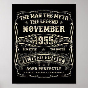 November 1955 70e verjaardag voor mannen 70 jaar o poster