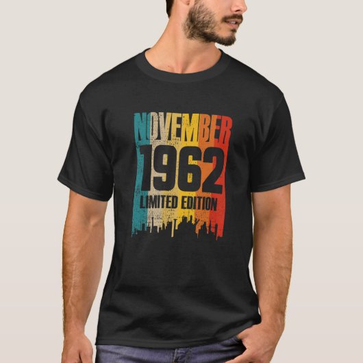 November 1962 59 jaar oude Birthday Limited Editio T-shirt (Voorkant)
