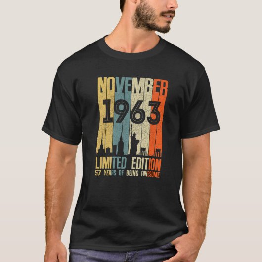 November 1963 T 57 Jaar Oude 1963 Geboortdag Gift T-shirt (Voorkant)