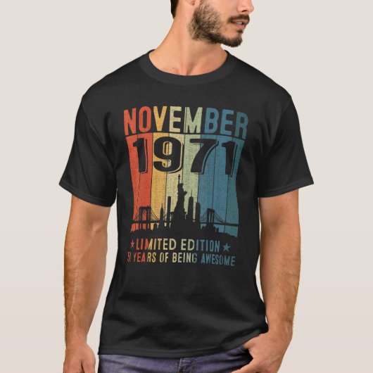 november 1971 51 jaar Geweldige 51e geboorte T-shirt (Voorkant)