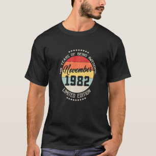 November 1982 40e verjaardag 40 jaar oud t-shirt